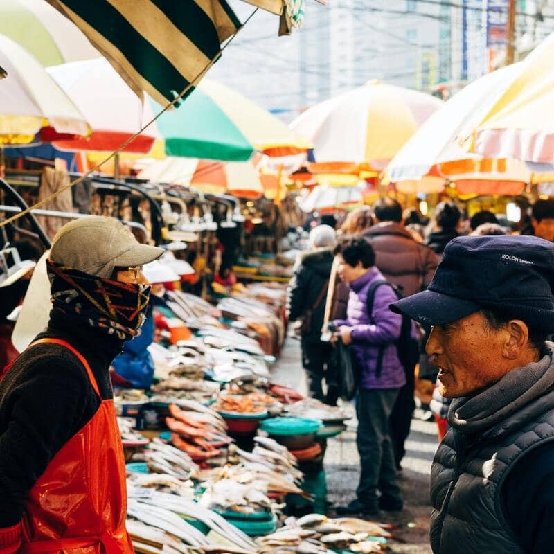 Un marché à Busan