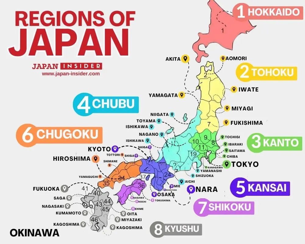 Les régions du Japon