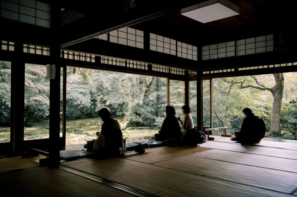 La méditation dans un temple à Kyoto