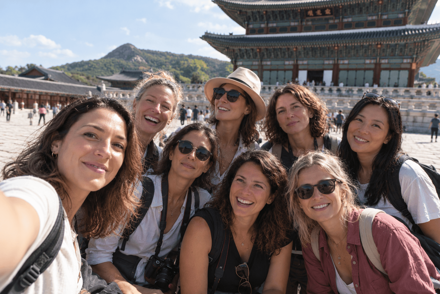 Un groupe de femmes en séjour en Corée
